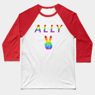 LGBT+ Ally Rainbow Baseball T-Shirt